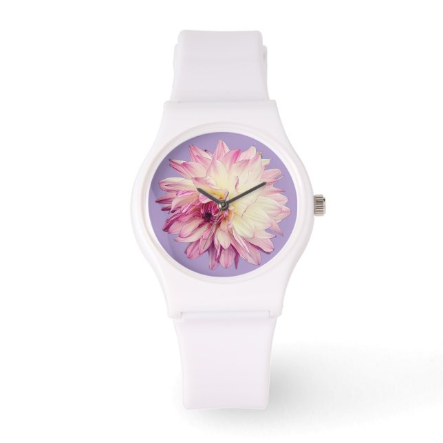 Pink and cream flower armbanduhr (Vorderseite)