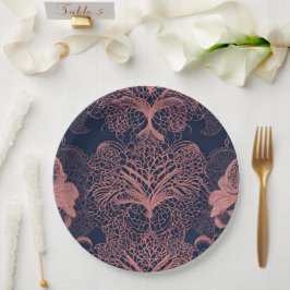 Pink and dark blue shapes AI art Pappteller