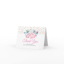 Pink and Gold Floral Wedding Vielen Dank