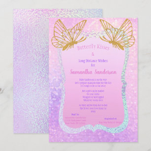 Pink and Gold Girl Long Distance Baby Shower Baby Einladung