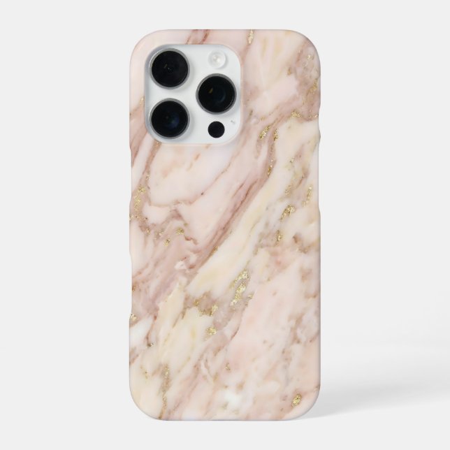 pink and gold marble iPhone 16 pro hülle (Rückseite)