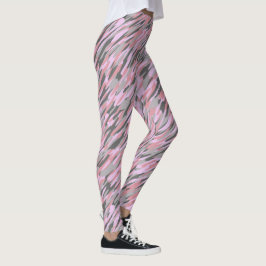 pink and gray green camo abstract leggings