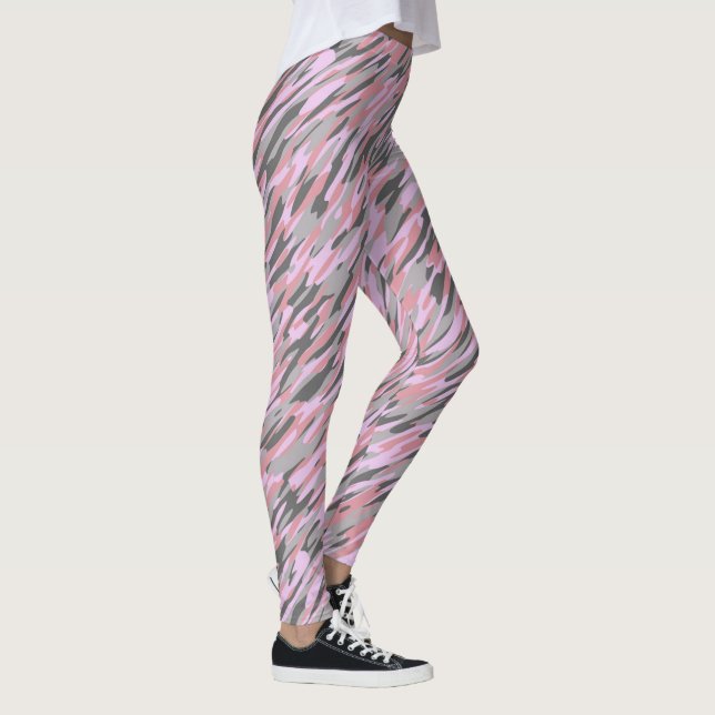 pink and gray green camo abstract leggings (Rechts)