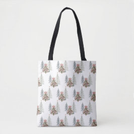 Pink and Green Brushstroke Christmas Tree Tasche