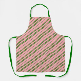 Pink and Green Candy Cane Stripes Schürze
