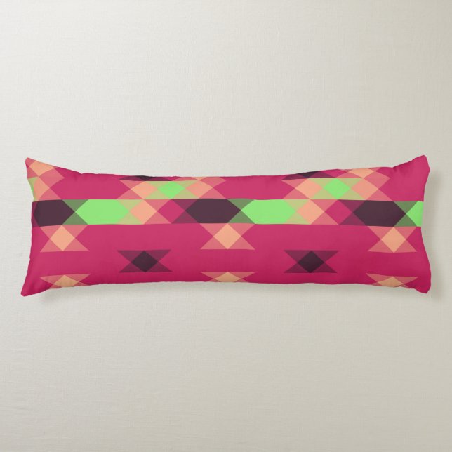 pink and green geometric seitenschläferkissen (Vorderseite)