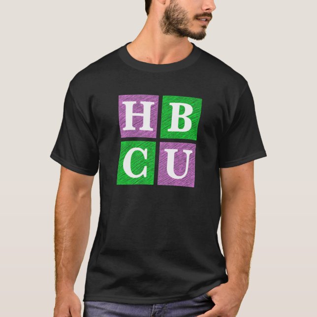 Pink and Green HBCU Block Letters   T-Shirt (Vorderseite)