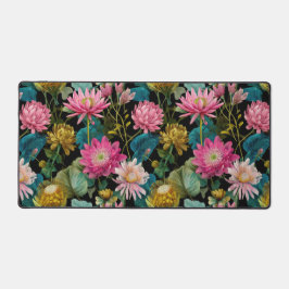 Pink and Green Lush Tropical Pattern Botanical Schreibtischunterlage