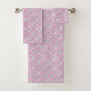 Pink and grey plaid pattern throw pillow