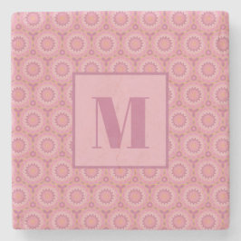 Pink and Mauve Initial Stone Coaster Steinuntersetzer