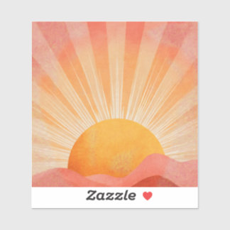 Pink and Orange Boho Sunrise Aufkleber
