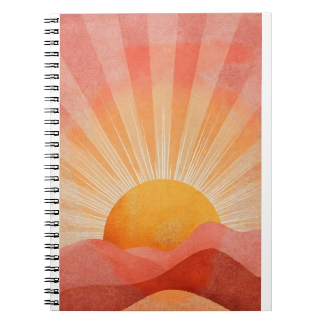 Pink and Orange Boho Sunrise Notizblock (Vorderseite)