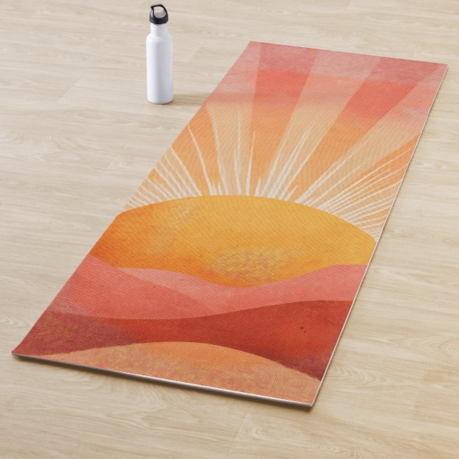 Pink and Orange Boho Sunrise Yogamatte (Beispiel)