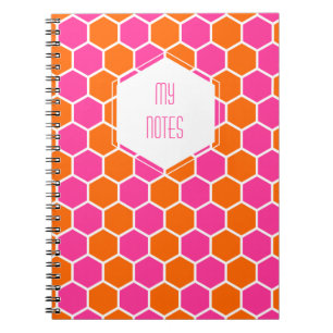 "Pink and Orange Honeycomb" - benutzerdefiniertes  Notizblock