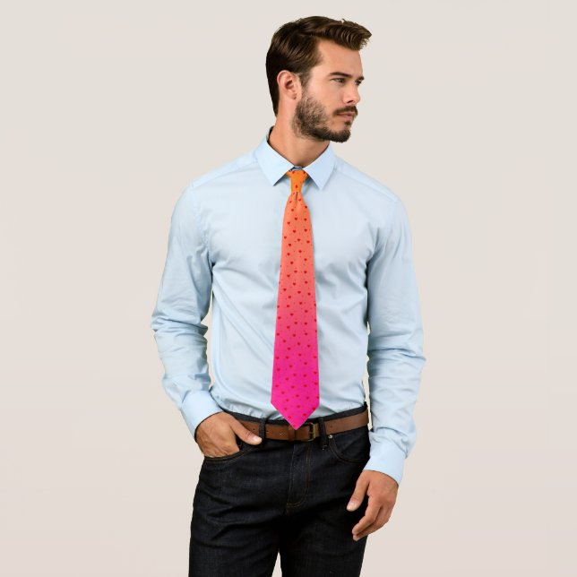 Pink and orange ombre red hearts pattern krawatte (Beispiel)