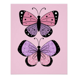 Pink and Purple Butterfly  Poster