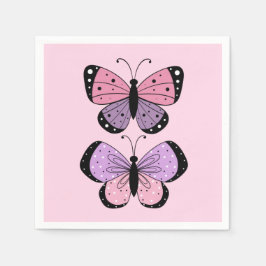 Pink and Purple Butterfly  Serviette