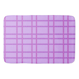 Pink and purple flower checkered pattern badematte