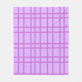 Pink and purple flower checkered pattern fleecedecke