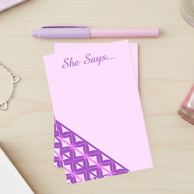 Pink And Purple Waves Post-it Klebezettel (Cute fun stationery for girls to jot down those notes. Makes a perfect gift for that girl you love)