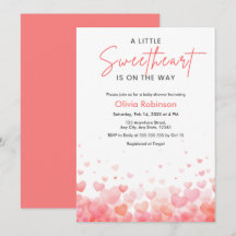Pink and Red A Little Sweetheart Baby Shower