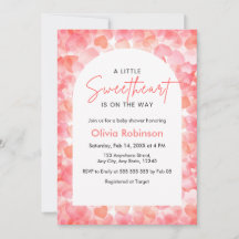 Pink and Red A Little Sweetheart Baby Shower
