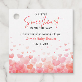 Pink and Red A Little Sweetheart Baby Shower Geschenkanhänger