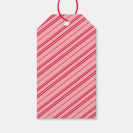 Pink and Red Christmas Candy Cane Stripes Geschenkanhänger
