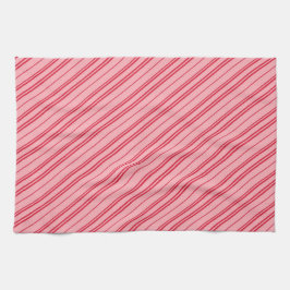 Pink and Red Christmas Candy Cane Stripes Geschirrtuch