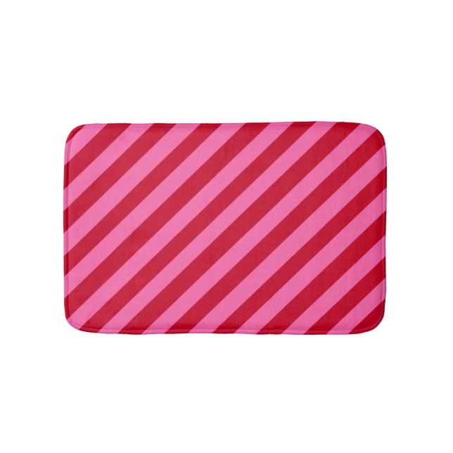 Pink and Red Christmas Peppermint Stripes  Badematte (Vorderseite)