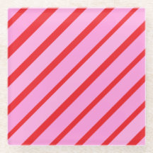 Pink and Red Diagonal Stripes 