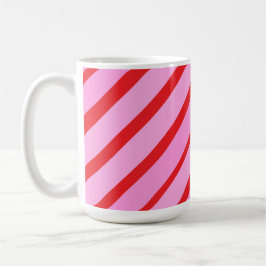 Pink and Red Diagonal Stripes  Kaffeetasse