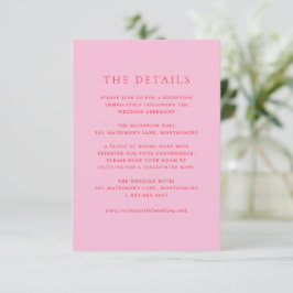 Pink and Red Elegant Classic Wedding Begleitkarte