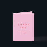 Pink and Red Elegant Classic Wedding Dankeskarte<br><div class="desc">Elegant and classic wedding design.</div>