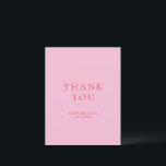 Pink and Red Elegant Classic Wedding Dankeskarte<br><div class="desc">Elegant and classic wedding design.</div>