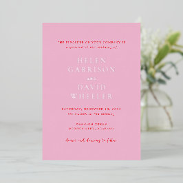 Pink and Red Elegant Classic Wedding Folieneinladung