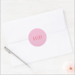 Pink and Red Elegant Classic Wedding Runder Aufkleber<br><div class="desc">Elegant and classic wedding design.</div>