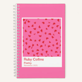 Pink and Red Floral Aesthetic Notebook Notizbuch