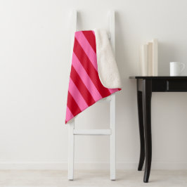 Pink and Red Peppermint Stripes Sherpadecke