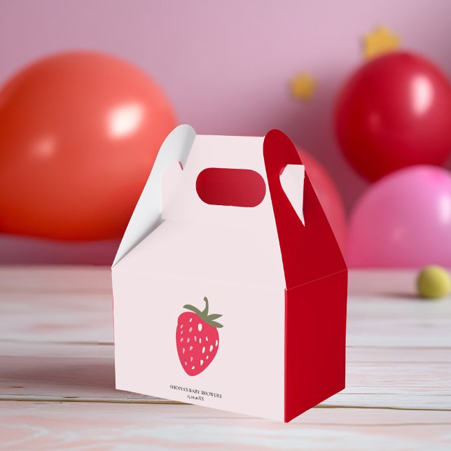 "Pink and Red Strawberry Baby Dusche Geschenkschachtel (Von Creator hochgeladen)