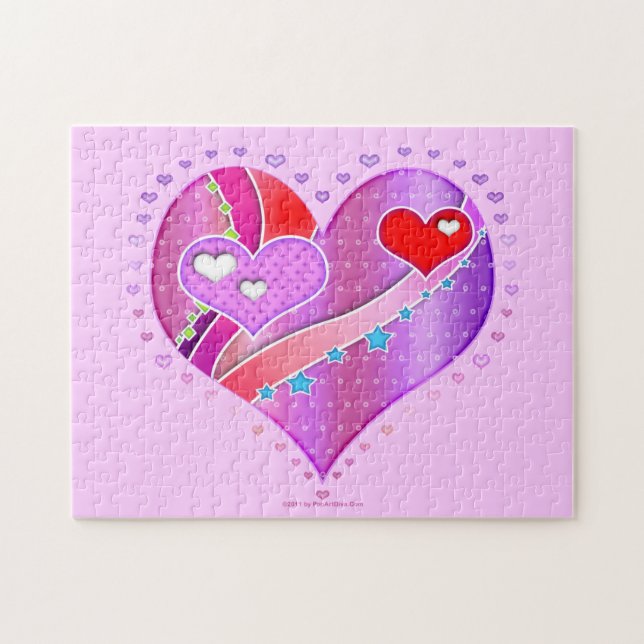 Pink and Red Valentine Heart Puzzle (Horizontal)