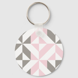 Pink and Silver Geometric ZigZag Schlüsselanhänger