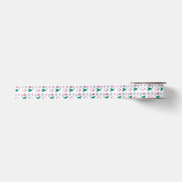 Pink and Turquoise Retro Christmas Ornaments  Satinband
