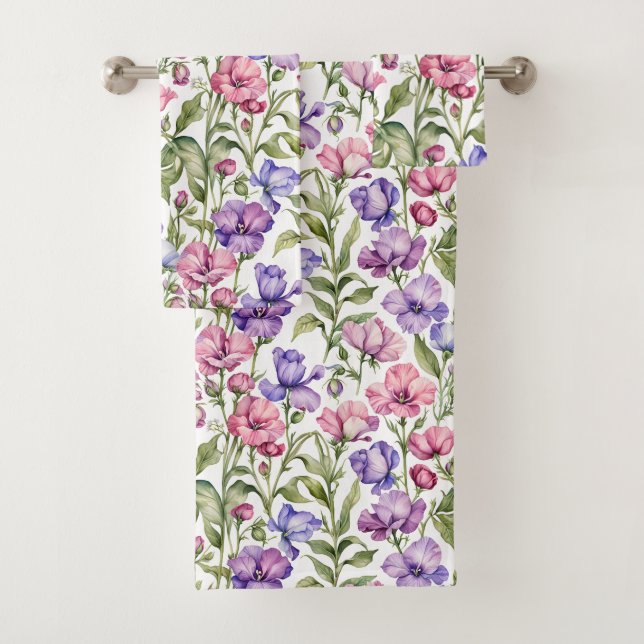 Pink and Violet Sweet Peas (En situation)