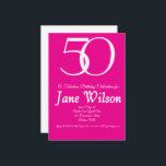 Pink and white 50th Birthday Invitation Einladung<br><div class="desc">A beautiful,  Pink and white 50th birthday invitation you can personalize and send out for your fiftieth birthday party celebration. The words "50 and Fabulous" are set using popular typography.   Other colors and patterns are available.</div>