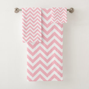 Pink and White Horizontal Chevron Stripes