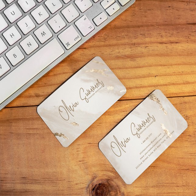 Pink And White Minimalist  Visitenkarte (Von Creator hochgeladen)