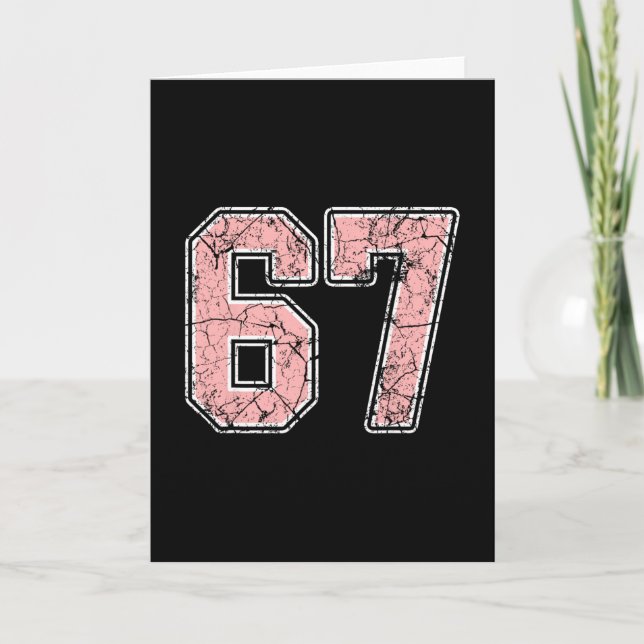 Pink And White Number 67 Jersey Player Uniform #67 Karte (Vorderseite)