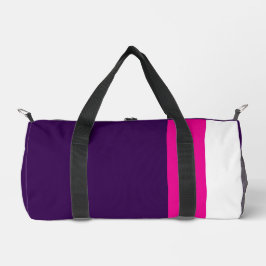 Pink and White on Navy Small Duffle Bag