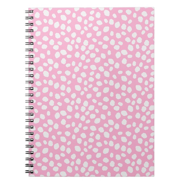 Pink and white spotty pattern notebook notizblock (Vorderseite)